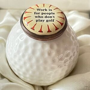 NEW Halcyon Days Porcelain & Enamel Bonbonnieres Golf Ball Trinket Box